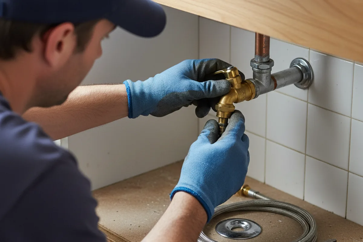Shutoff valve and fitting work during Emergency Plumbing in Simpson